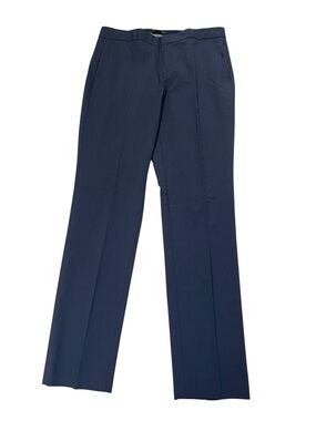 Banana Republic Women's Ryan Navy Wool Straight-Leg Dress Pants Office Work